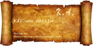 Köves Attila névjegykártya